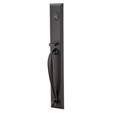 Emtek Flat Black Handleset F133352ORUS19LH234 F133352ORUS19LH234